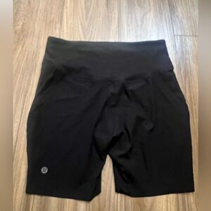 Lululemon black ribbed biker shorts